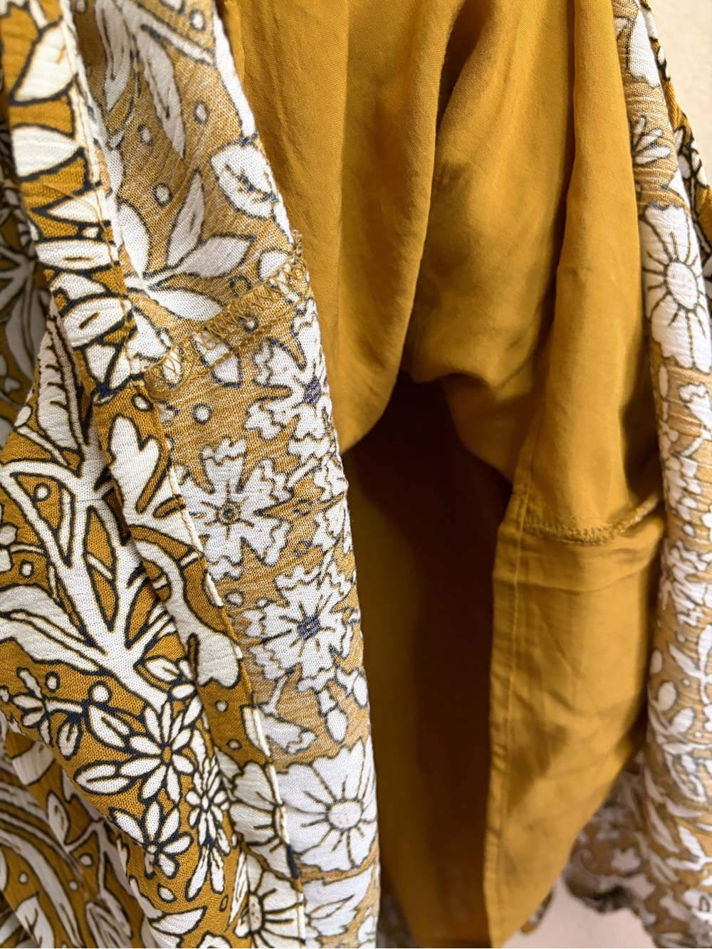 Rachel Ashwell Floral Smock Sleeveless Midi Dress Mustard Yellow - Picture 5 of 9